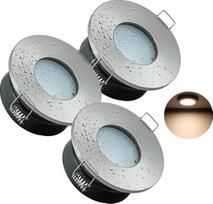 "JungesLicht" - IP65 įleidžiamas prožektorius 12 V su transformatoriumi, 3 x 4 W LED lemputės - keičiamos, skylė 68-72 mm, išorė 83 mm, gylis 65 mm, pilnas komplektas, vonios kambario įleidžiamas šviestuvas, lubų prožektorius (3000 K šiltai balta)