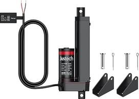 "Justech" 750N 100 mm linijinis variklis Reguliuojama pavara Linijinė technologija Vartų atidarytuvas Linijinis variklis 12 V nuolatinės srovės elektros variklis Putter DC variklis Elektrinis cilindras Push Rod variklis - juodas