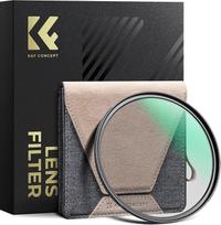 "K&F CONCEPT" 67 mm juodas rūko filtras 1/4 ir itin mažo atspindžio, optinis stiklas su kelių nanodangų danga (Nano-Xcel Pro)
