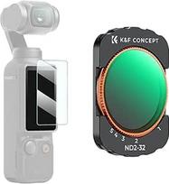 "K&F Concept" magnetinis ND filtras, suderinamas su "DJI Osmo Pocket 3", kintamas ND filtras ND2-ND32, 1-5 žingsnių pilkas filtras, "Osmo Pocket 3" priedai, (aliuminio rėmelis)
