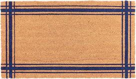 "KAF Home" Kilimėlis iš kokoso pluošto, atsparus atmosferos poveikiui, neslystantis PVC pagrindas, 17" x 30", 0,6" aukščio, puikiai tinka naudoti patalpose ir lauke (mėlynas)
