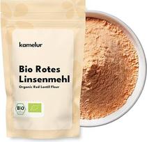 "Kamelur" ekologiški raudonųjų lęšių miltai (1 kg) - ekologiškų raudonųjų lęšių maltų miltų alternatyva iš kontroliuojamų ekologinių pasėlių