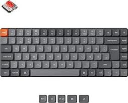 "Keychron K3 Max" belaidė mechaninė klaviatūra, 2,4 GHz / Bluetooth 5.1, programuojama su QMK / paleidikliu, 75 % ISO DE išdėstymas, QWERTZ žaidimų klaviatūra "Mac" / "Windows" - "Gateron" žemo profilio raudonas jungiklis