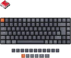 "Keychron K3" itin plona "Bluetooth" belaidė mechaninė klaviatūra, 75 % ISO DE išdėstymas, "Mac Windows" operatyviai keičiama žemo profilio optinė raudonojo jungiklio RGB žaidimų klaviatūra