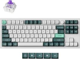 "Keychron Q3 HE" belaidė mechaninė klaviatūra, 80 % ANSI išdėstymo QMK/VIA programuojama, visiškai aliumininė, "Bluetooth" / laidinė, RGB, keičiama "Hall Effect Gateron" magnetu (balta)
