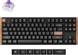 "Keychron K8 HE" 80 % ANSI belaidė mechaninė klaviatūra su magnetiniais jungikliais ir "Hot-Swap" - "Bluetooth/2.4GHz/USB-C", RGB apšvietimas, QMK programavimas "Mac/Win", medinis dizainas