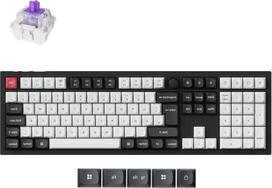 "Keychron Q6 HE" magnetinė žaidimų klaviatūra su DE-ISO išdėstymu, pilno dydžio aliuminio korpusu - 0,1 mm RT Precision Gateron Dual-Rail Switch 2.4G/Bluetooth/USB-C RGB Hot-Swap (juoda)