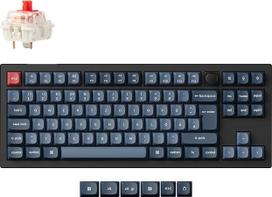 "Keychron V3 Max QMK/VIA" belaidė mechaninė klaviatūra, DE-ISO išdėstymas, 87 klavišai, RGB "Bluetooth", 2,4 GHz / laidinė, keičiama karštuoju būdu, "Gateron Red" jungiklis "Mac", "Windows", "Linux