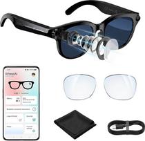 "KI-Smart" akiniai su HD kamera, integruotu dirbtinio intelekto asistentu ChatGPT, dirbtinio intelekto vaizdų atpažinimo funkcija, vertimo realiuoju laiku palaikymu, "Open Ear" garsu, vaizdo įrašymu "Bluetooth" skambučiais, muzikos atkūrimu