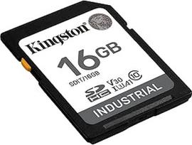 "Kingston Industrial" 16GB SDHC atminties kortelė UHS-I U3 Class 10 V30 Black