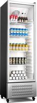"Klarstein GrandCooler 306L" gėrimų šaldytuvas - dvigubo stiklo durys, aliuminio durys, LED apšvietimas, mechaninis termostatas, nuo 0 °C iki 10 °C, 4 ratai, B energijos klasė