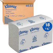 "Kleenex Ultra Folding Towel Paper 4633", 2 sluoksnių balti vienkartiniai popieriniai rankšluosčiai su FSC sertifikuotu popieriumi ir "Airflex" technologija, 18 pakuočių x 150 (iš viso 2 700 popierinių rankšluosčių)