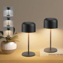 "Klighten" 2 įkraunamų LED baterijų mažų stalinių lempų pakuotė Belaidis 3000K-6000K vidaus/ lauko IP54 21 cm aukščio įkraunamas stalinis šviestuvas su USB-C, juoda, šilta balta/natūrali šviesa/šalta šviesa