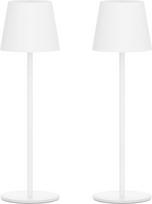 "Klighten" 2 LED akumuliatorinių stalinių lempų pakuotė, belaidė, įkraunama, šiltos spalvos šviesa, 3000 K, stalinė lempa, skirta naudoti patalpose ir lauke, su USB-C, aliuminis, IP54, atspari vandeniui, balta