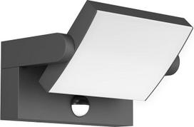 "Klighten" 24 W LED lauko sieninis šviestuvas su judesio jutikliu, IP65 sieninis šviestuvas, vidaus lauko sieninis šviestuvas su pasukama plokšte, lauko šviestuvas sodo koridoriui, tamsiai pilkas, šiltai baltas, 2700 K - 3000 K