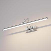 "Klighten" LED vonios kambario veidrodžio lempa, 60 cm, pasukamas veidrodinis veidrodis, veidrodis vonios kambariui, IP44, veidrodinė šviesa vonios kambaryje, 20 W, 1500 LM, LED vonios kambario veidrodžio lempos, natūrali balta spalva, 4000 K, chromas