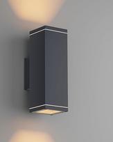 "Klighten" sieniniai šviestuvai GU10 Lauko/Uždaros IP65 aukštyn ir žemyn šviestuvai lauke, aliuminio lauko šviestuvas, lauko šviestuvas, sieninis šviestuvas įėjimui, kiemui, koridoriui, 26 x 13 cm, be lemputės, juodos spalvos