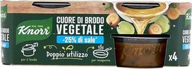 "Knorr" daržovių sultinys "Heart", paruoštas skiedimui, su -25% druskos, su daržovėmis, užaugintomis tvariuose ūkiuose, veganiškas, be gliutamato*, be gliutamato, be konservantų, 4 x 28 g