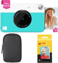 "Kodak Printomatic" momentinio fotoaparato (mėlynas) pagrindinis paketas + "Zink" popierius (20 lapų) + prabangus dėklas + patogus kaklo dirželis