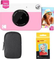 "Kodak Printomatic" momentinio fotoaparato (rožinis) pagrindinis rinkinys + "Zink" popierius (20 lapų) + prabangus dėklas + patogus kaklo dirželis