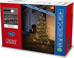 "Konstsmide Micro LED" kompaktiški šviestuvai, 600 šiltos baltos spalvos diodų, išorinis transformatorius, juodas kabelis - 3868-130, 3868-130EE, šiltos baltos spalvos, 600 šviesos diodų
