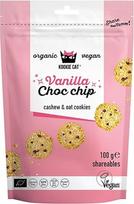 "Kookie Cat Choc Chip Vanilla Shareables" - mini veganiški sausainiai, be glitimo, be sojos, ekologiški, anakardžių ir avižų, 10 x 100 g, daugkartinė pakuotė