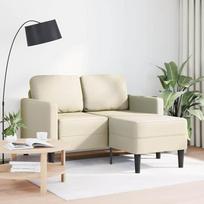 "L" formos dvivietė sofa su šezlongu kreminė dirbtinė oda 125 x 118 x 85 cm Modernaus dizaino, tvirta ir patvari mažam gyvenamajam kambariui, miegamajam ir biurui