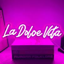 "La Dolce Vita" neoninis ženklas sienoms dekoruoti, neoniniai žibintai, šviečianti reklaminė dovana vestuvėms, vakarėliams ir gimtadieniams, praktiškas LED neoninis ženklas namų apdailai