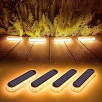 "Lacasa" saulės grindų žibintai Lauko saulės šviesos sodo 40LM LED žingsnių šviesa 2700K šiltos baltos spalvos laiptų šviesa Lauko vandeniui atsparus IP68, skirtas pasivaikščiojimo takams, pakuotė iš 4
