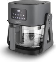 "Lauben Glass&Grill Air Fryer 3-in-15500BG" karšto oro keptuvė, 4,2 l talpos, stiklinis kepimo krepšys, 6 programos + rankinis reguliavimas, "3-in-1" - galima naudoti kaip kepsninę ir keptuvę, be PFOA