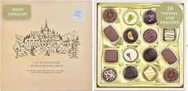 "Lauensteiner Treasure Box", 200 g, 16 triufelių ir šokoladinių saldainių, be alkoholio, dovana buko medžio dėžutėje