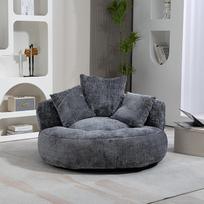 "Lazy Sofa" patvarus komfortiškas gultukas su trimis pagalvėlėmis suaugusiesiems ir vaikams, skirtas patalpoms ir lauke (pilka)