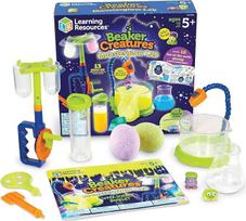 "Learning Resources" laboratorijos rinkinys "Beaker Creatures Monsterglow", mėtų spalvos mokslinių eksperimentų dėžutė, nuo 5 metų amžiaus