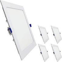 "LED ATOMANT" 5 LED įleidžiamųjų šviestuvų paketas, kvadratinis 220 mm, 20 W, CCT (spalvų pasirinkimo jungiklis, šilta balta, neutrali balta arba šalta balta), skersmuo 205 mm, 1800 liumenų, su tvarkykle