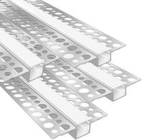 "LEDLightsWorld" valomas aliuminio LED profilis 12 mm LED juostelėms, 4 vnt., 3,3 pėdos / 1 m su pieno danga, montavimo profilis luboms ir sienoms