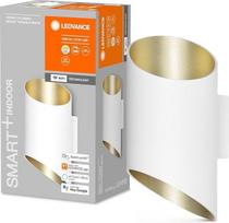 "LEDVANCE Orbis Cylindro Smart+ Wi-Fi" šviestuvas, reguliuojamo apšvietimo LED interjero sieninis šviestuvas, 12 W, spalvinė temperatūra 3000-6500 K, 600 liumenų, juoda/vario spalva, cilindras su asimetriškais pjūviais, 20 x 12 cm