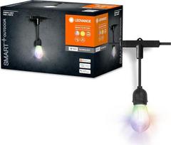 "LEDVANCE SMART+" lauko "WiFi" pasakų žibintai, 4,5 W, 240 lm, juodos spalvos, šiltai balta šviesa (3000 K) ir RGB šviesa su 16 milijonų spalvų, valdomi programėle, suderinami su "Amazon", "Google", IP44