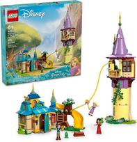 "Lego Disney" princesės Rapunzelio bokštas ir pliušinis ančiukas "Tangled" konstravimo žaislas su Flynn Rider ir motina Goth Mini lėlėmis, "Disney" princesės žaislas, juokinga dovana mergaitėms ir