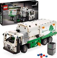 "LEGO Technic Mack LR" elektrinis šiukšliavežis, šiukšliavežės modelis, skirtas perdirbimo vaidmeniniams žaidimams, konstruojamas sunkvežimio žaislas vaikams, automobilinė dovana berniukams ir mergaitėms nuo 8 metų, mėgstantiems transporto priemones 42167