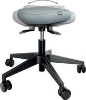 "Leitz Ergo Active" reguliuojamo aukščio taburetė (47-60 cm) su ratukais, biuro taburetė su sėdynės paminkštinimu, ergonomiška pasukama taburetė namams, biurui, laisvalaikiui ir hobiui, Ergo serija, juoda, 65770095