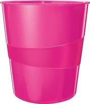 "Leitz WOW" 52781023 Popieriaus atliekų dėžė, 15 litrų, plastikinė, rožinė, 6 vnt.