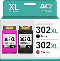 "Lemero 302XL" perdirbtos atsarginės spausdintuvų kasetės, skirtos "HP 302 XL" ir "HP Officejet 3833 / 3834 / 3830 / 3832 / 4650 / 4654", "Deskjet 3630 / 2130 / 1110" ir "Envy 4522 / 4524 / 4525 / 4520" spausdintuvams - juoda spalva