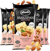 "Lemke" marcipaninė masė Simply Pure 5x200 g - Feines Berliner Rohmarzipan ohne Alkohol - 54% Mandelanteil - Marcipan Rohmasse zum Backen, für Pralinen & Desserts - Natürlich & purer Genuss