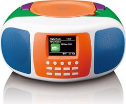 "Lenco SCD-861KIDS" nešiojamas DAB+/FM radijo imtuvas vaikams su "Bluetooth® 5.3", CD grotuvu, stereofoniniu garsu, spalvotu ekranu, žadintuvo funkcija, baterija ir maitinimo šaltiniu, AUX ir ausinių lizdu - spalvingas dizainas