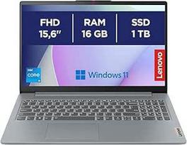 "Lenovo IdeaPad Slim 3" nešiojamasis kompiuteris 15,6 colių FHD (1920 x 1080), "Intel Core i5-13420H", 16GB RAM, 1 TB SSD, integruota grafika, "WiFi 6", "Windows 11 Home" - Arctic Grey