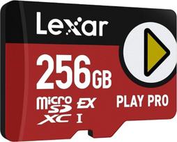 "Lexar Play PRO MicroSDXC Express" kortelė 256GB, iki 900MB/s skaitymo, 600MB/s rašymo, optimizuota žaidimams, A2, 4K, didelės spartos atminties kortelė, skirta nešiojamosioms konsolėms, "Switch", nešiojamiesiems žaidimų įrenginiams