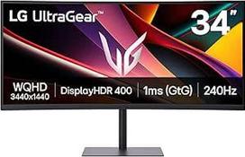 "LG Ultragear 34G630A-B" žaidimų monitorius: 34 colių lenktas VA, WQHD (3440x1440), 240 Hz, "DisplayHDR 400", 21:9, "AMD FreeSync Premium", 2x HDMI 2.1, DP 1.4, USB-C, juodas