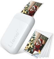 "Liene Pearl K100" 2 x 3 colių mini nuotraukų spausdintuvas išmaniesiems telefonams, mini nešiojamasis momentinių nuotraukų spausdintuvas su 5 cinko lipniu popieriumi, "Bluetooth 5.0", suderinamas su "iOS" ir "Android", mažas mobilusis nuotraukų spausdint