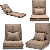 "LIFEZEAL" sulankstomas grindų krėslas "3 viename", grindų krėslas su reguliuojamu atlošu, paminkštinta grindų sofa, 5 padėtys, meditacinis grindų krėslas svetainei ir miegamajam, iki 100 kg (kava)