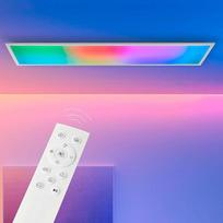 "Lightbox Basic" LED paviršinis skydelis | 120 x 30 cm | Nuotolinio valdymo pulteliu reguliuojamas apšvietimas | Sieninis ir lubų skydelis su skaitmeniniu LED priekiniu apšvietimu IC RGB ir CCT (3000-6500 K) | 3700 lm | Pagamintas iš aliuminio/plastiko |